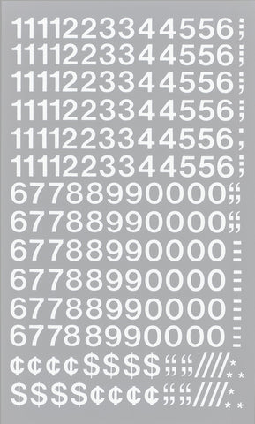 Chartpak Self-Adhesive Vinyl Numbers, 1/2 Inch High, White, 210 per Pack (01116)