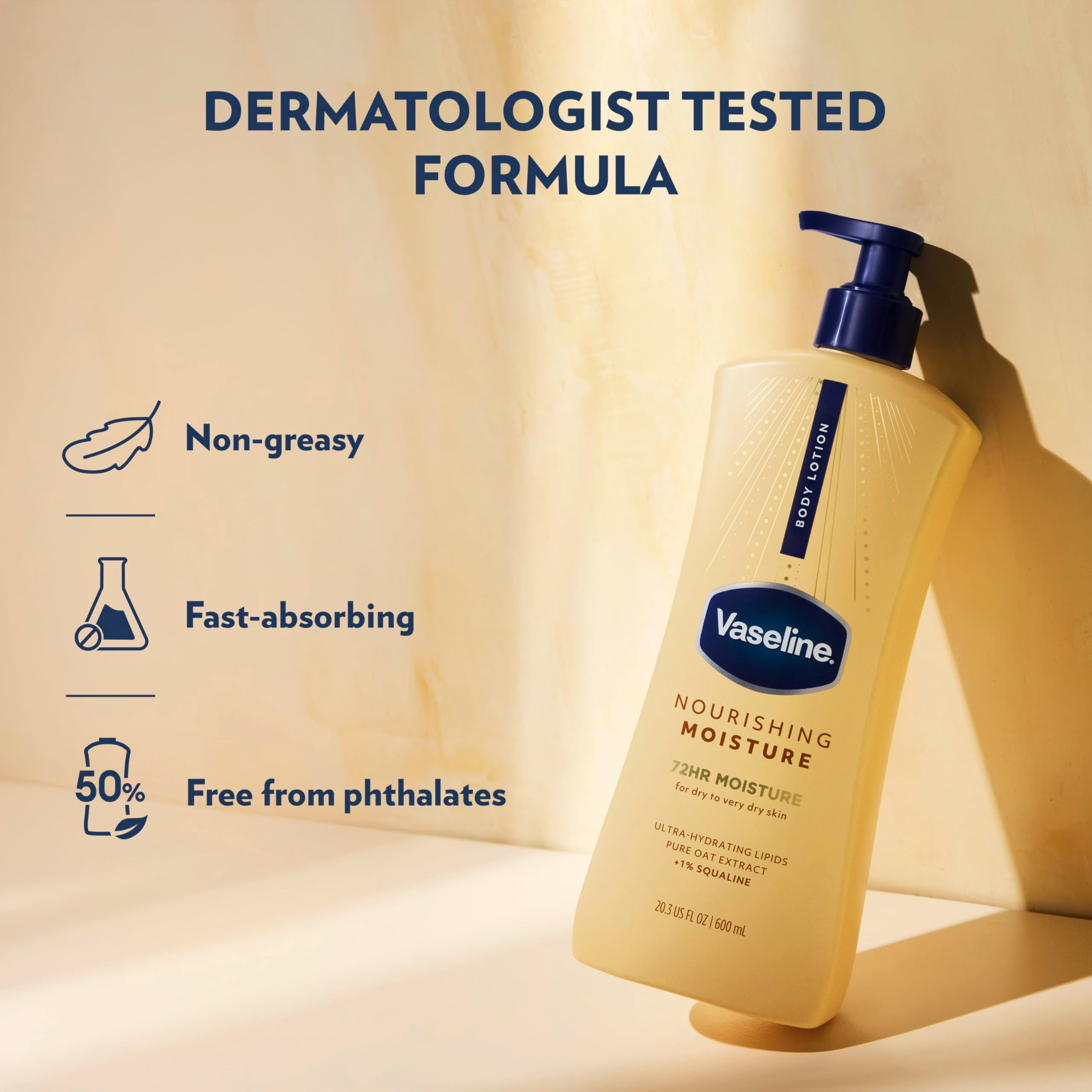 Vaseline Nourishing Moisture Nourishing Moisture Body Lotion for Dry Skin, Made with Ultra-Hydrating Lipids + Pure Oat Extract for Nourished, Healthy-Looking Skin 20.3 oz