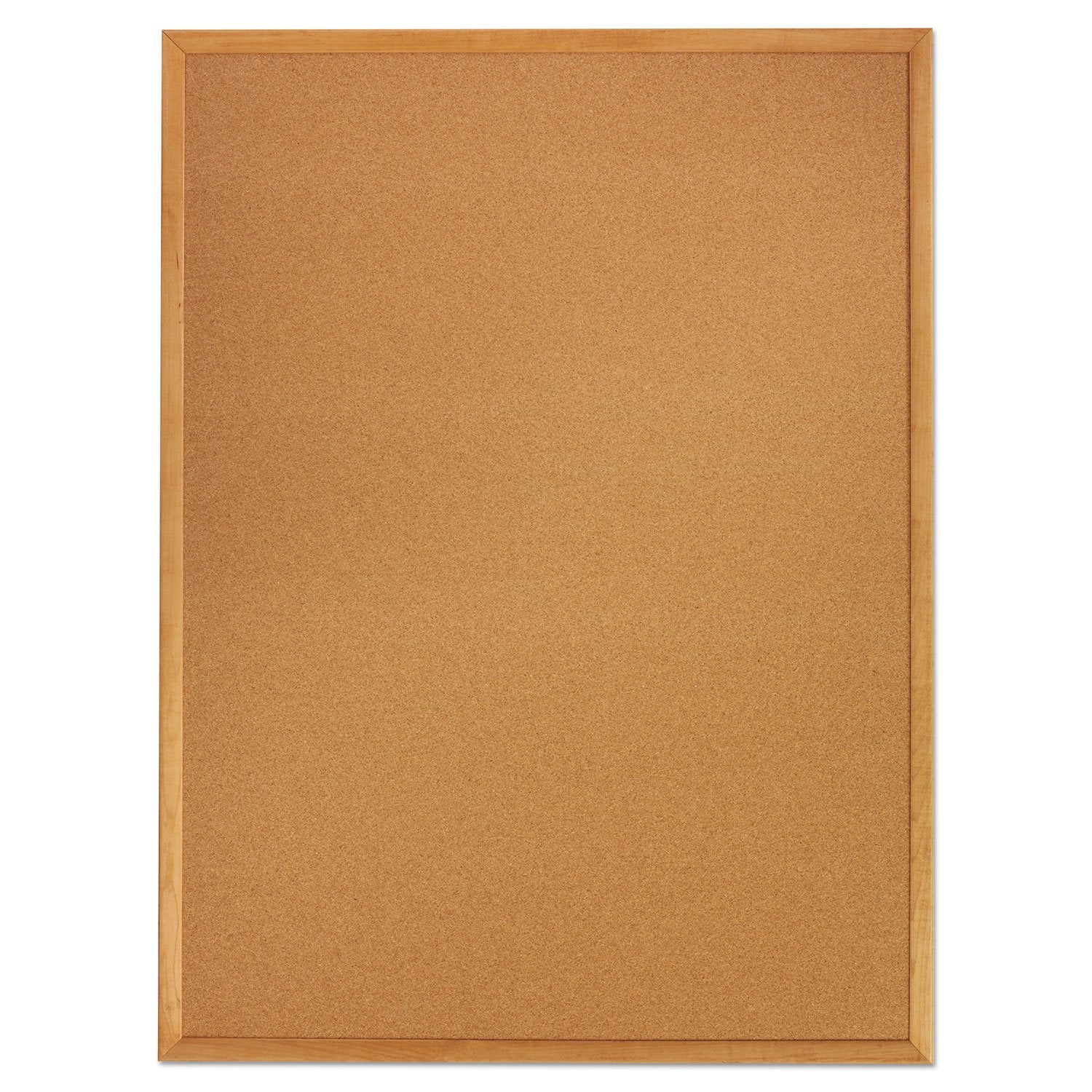 Quartet Cork Bulletin Board 48"W x 36"H Pin Board, Oak Finish Frame (304)