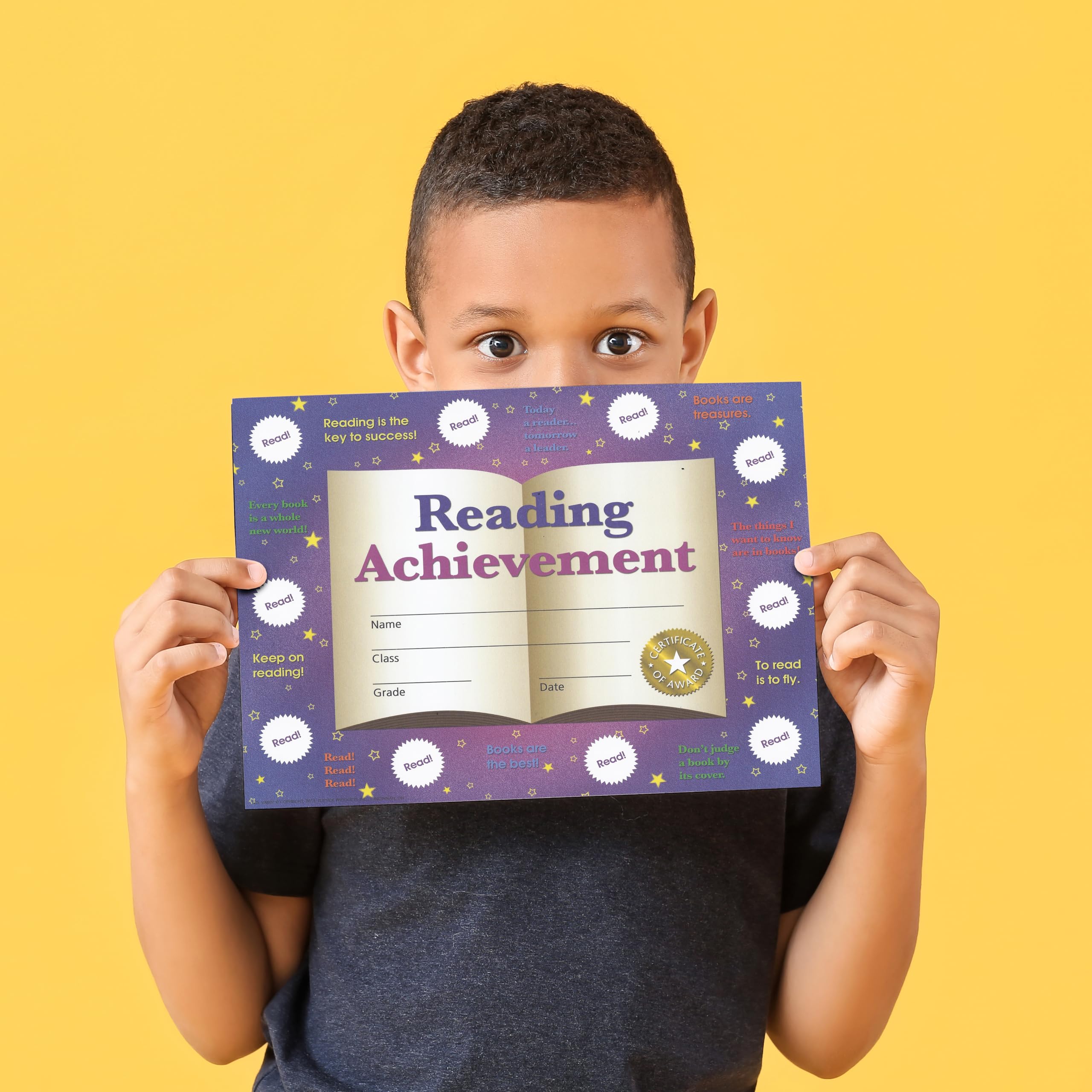 Hayes School Publishing Reading Achievement Stick-to-It Reward Certificate, 8-1/2 X 11 in Multi