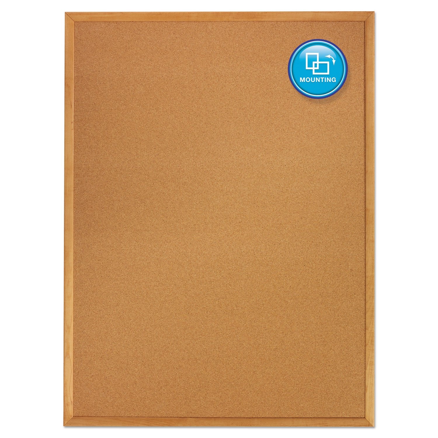 Quartet Cork Bulletin Board 48"W x 36"H Pin Board, Oak Finish Frame (304)