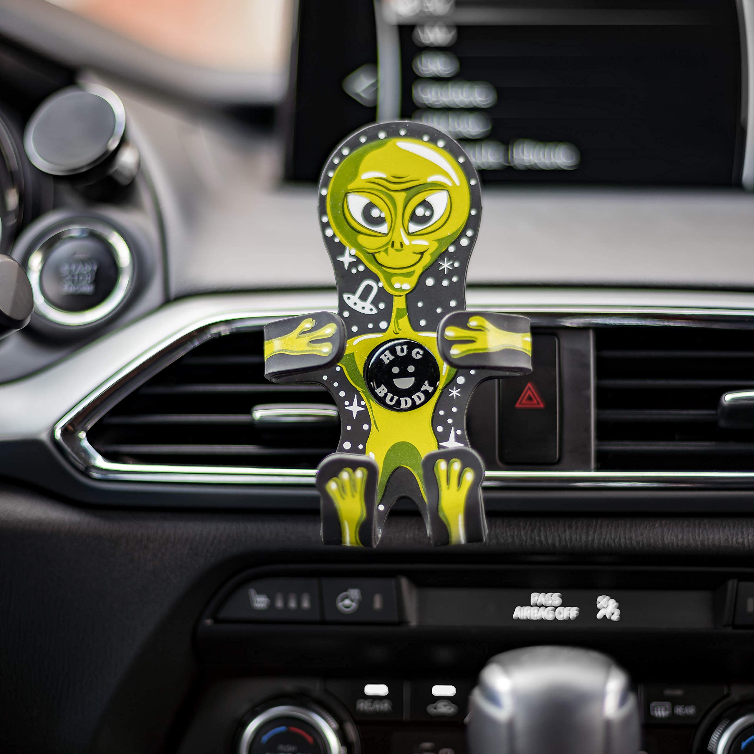 Hug Buddy Air Vent Universal Car Cell Phone Holder, Adjustable, Mount Compatible with iPhone, Samsung Galaxy, LG, Google, Nexus 5X, and Most Smartphones, Alien