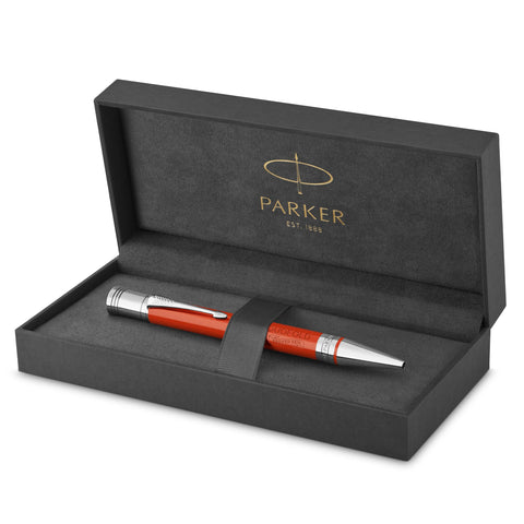 PARKER Duofold Ballpoint Pen, Classic Big Red Vintage with Medium Point Black Ink Refill