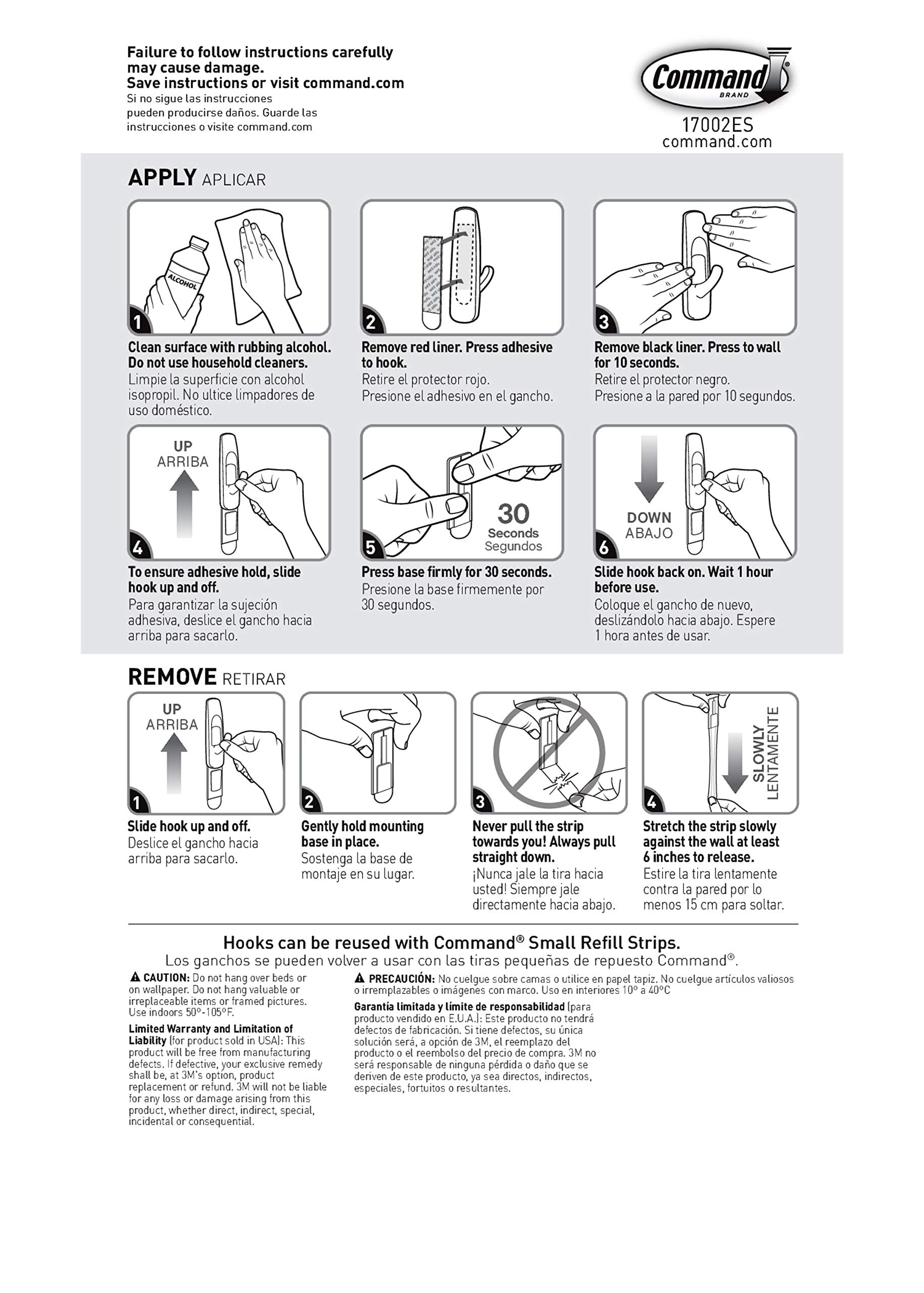 Command Small Utility Hooks, White, 6-Hooks, Organize Damage-Free