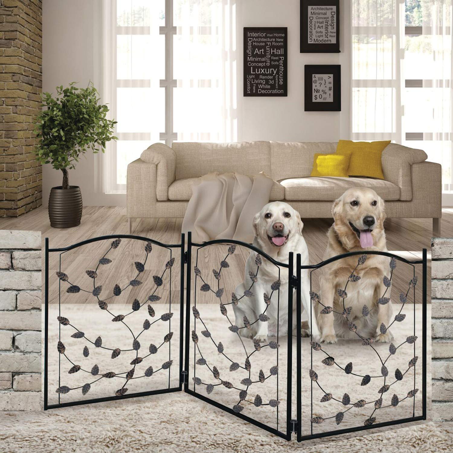 Etna Products TT Leaf Design Metal Pet Gate