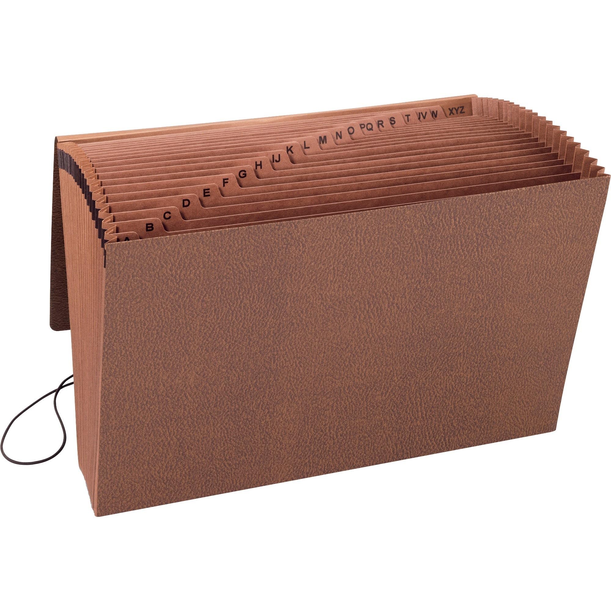 Smead TUFF Expanding File, 21 Pockets, Alphabetic (A-Z), Flap and Cord Closure, Legal Size, Redrope (70320), Pack of 1