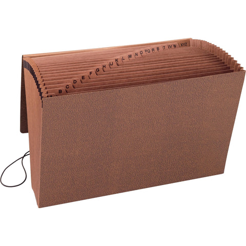 Smead TUFF Expanding File, 21 Pockets, Alphabetic (A-Z), Flap and Cord Closure, Legal Size, Redrope (70320), Pack of 1