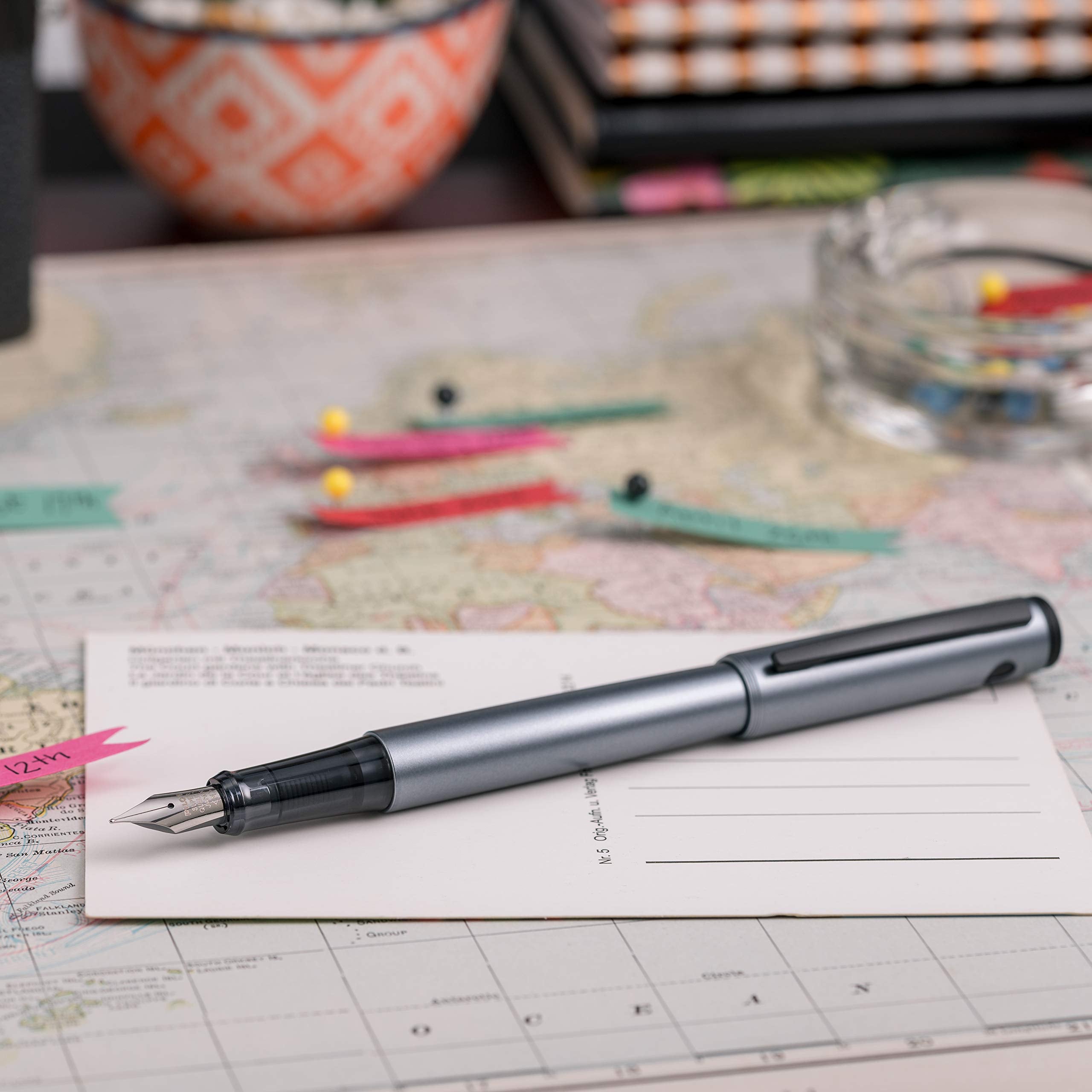 PILOT Explorer Lightweight Fountain Pen in Gift Box, Includes CON-B Converter; Turquoise Barrel, Medium Nib (12304)