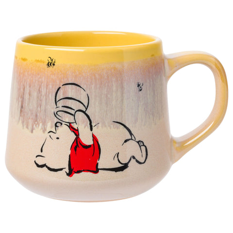 Silver Buffalo Winnie the Pooh Sweet Like Hunny Reactive Glaze Tapered Pottery Mug, 14 Ounces
