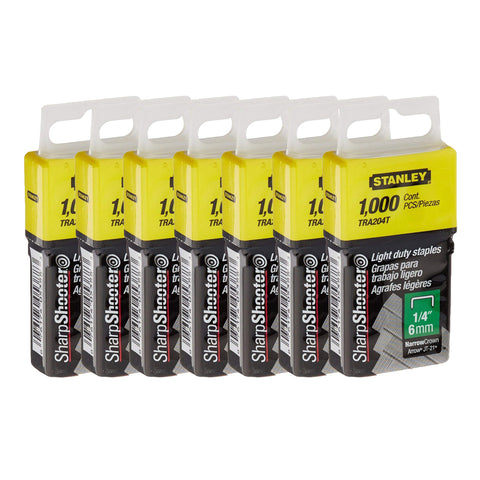 Stanley TRA204T 1,000 Units 1/4-Inch (6mm) Light Duty Staples (Pack of 7)