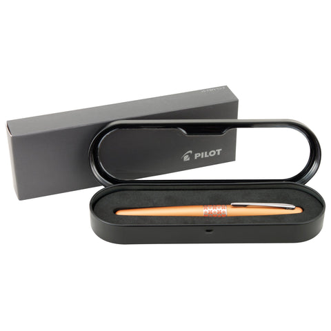 PILOT MR Retro Pop Collection Fountain Pen in Gift Box, Orange Barrel with Flower Accent, Medium Point Stainless Steel Nib, Refillable Black Ink (91443)