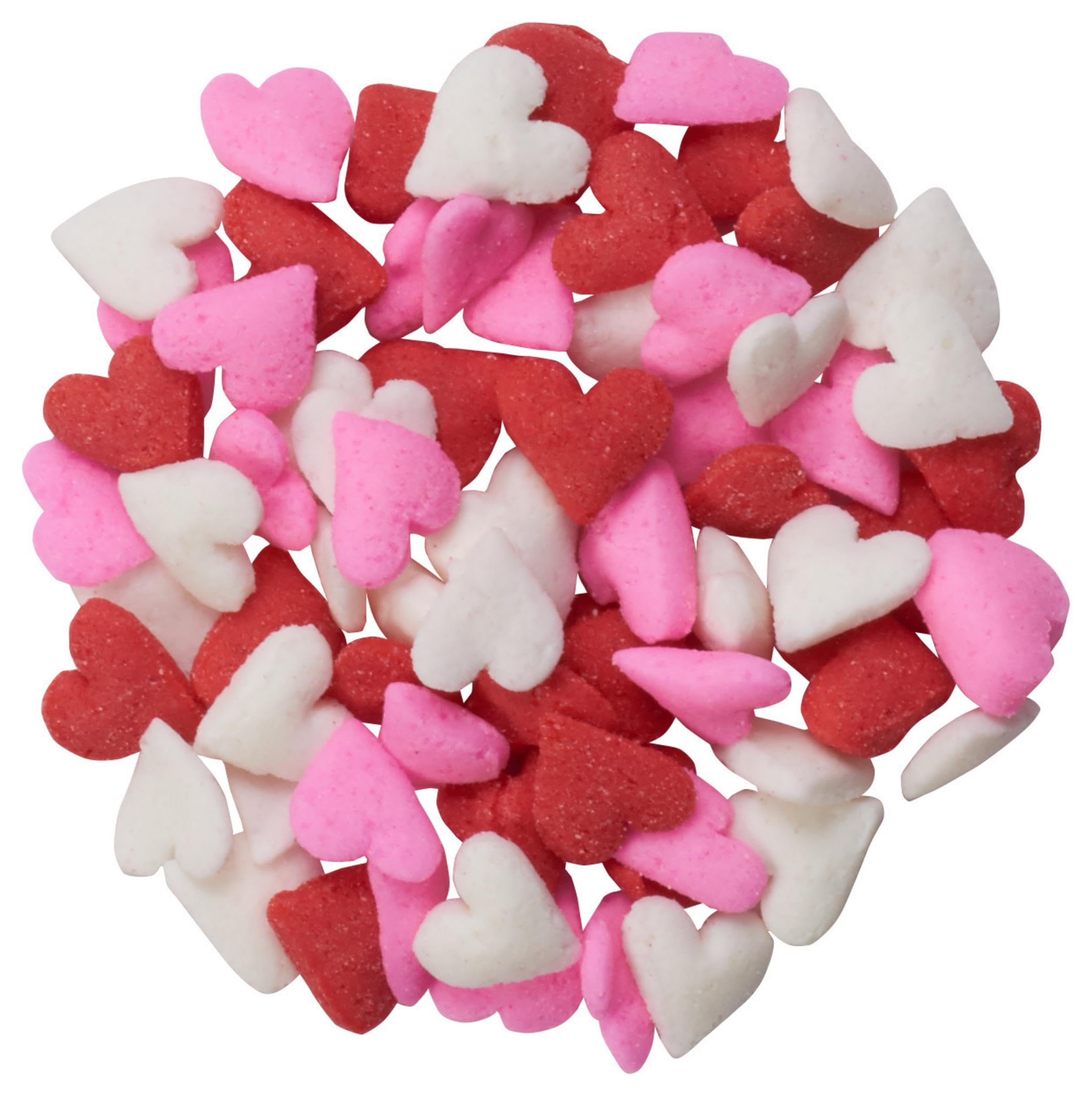 DECOPAC Valentine's Day Quins, 18oz, Fancy Sprinkles In Heart Shapes, Candy Sprinkles in Handheld Container, Edible Sprinkles For Celebration Cakes, Cupcakes, Cookies