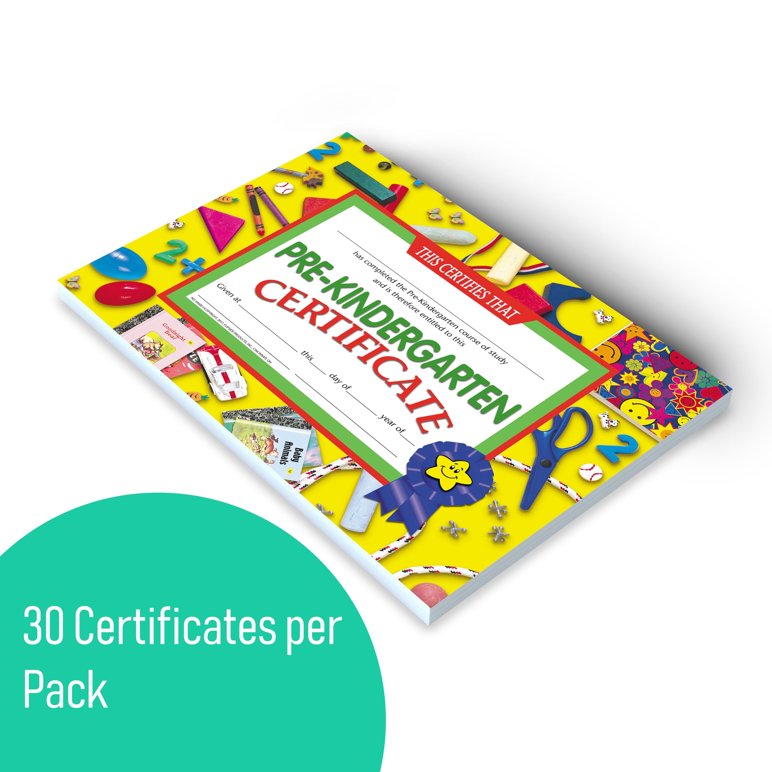 Hayes Pre-Kindergarten Diploma Certificates, Pre-K, Keepsake Graduation Certificates for Kids, Customizable Graduation Award for Students, Full-Color Glossy Finish, 8.5" x 11" - 30 Pack