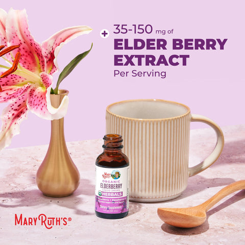 MARYRUTH'S Elderberry Liquid Drops for Adults & Kids | Immune Support | Antioxidant | Overall Wellness | Elder Berry Extract | USDA Organic | Sugar Free | Vegan | Non-GMO | Gluten Free | 1 Fl Oz