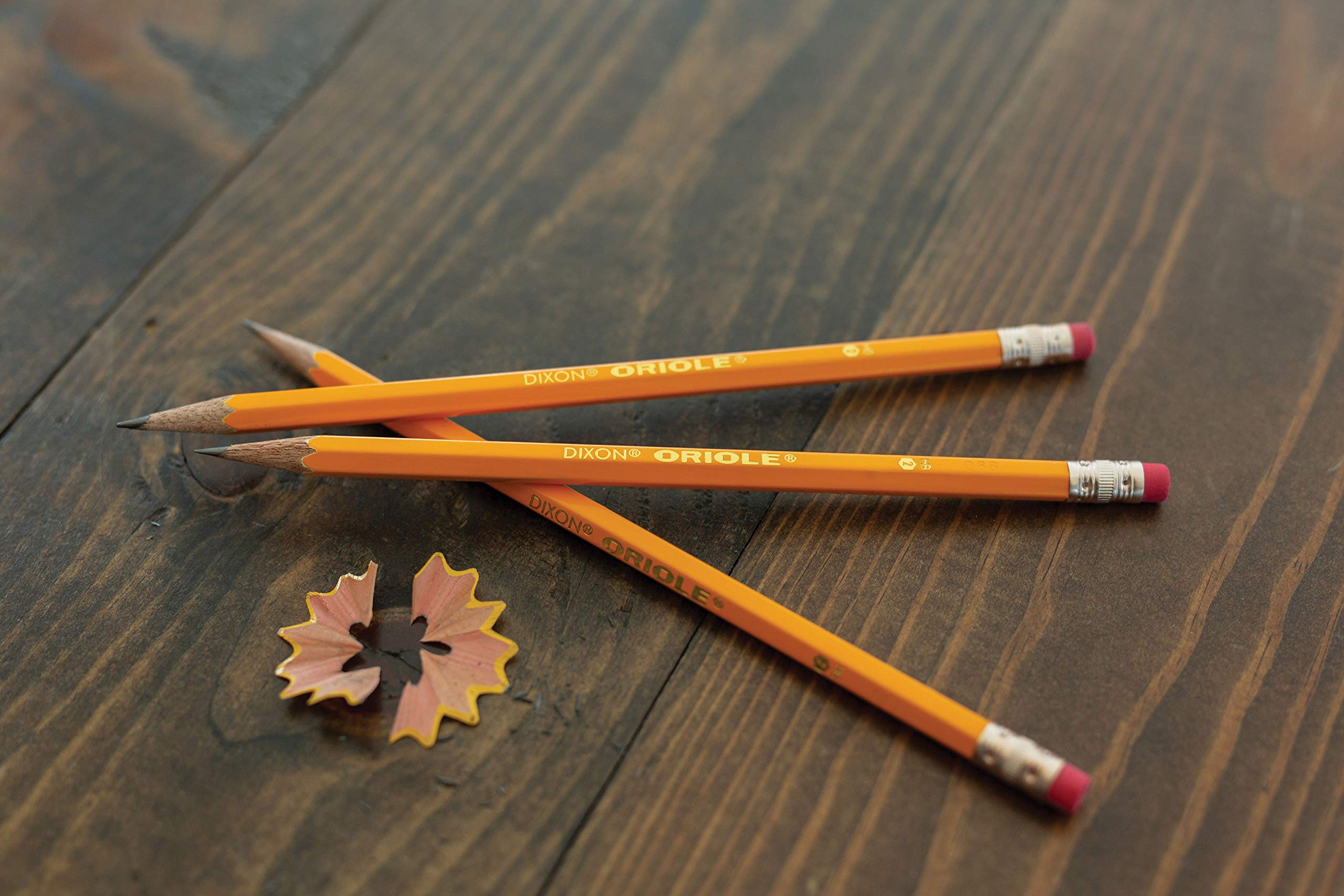 Dixon Oriole #2 Soft Soft Pencils, Wood-Cased, Black Core, Box of 144, Yellow (12866)