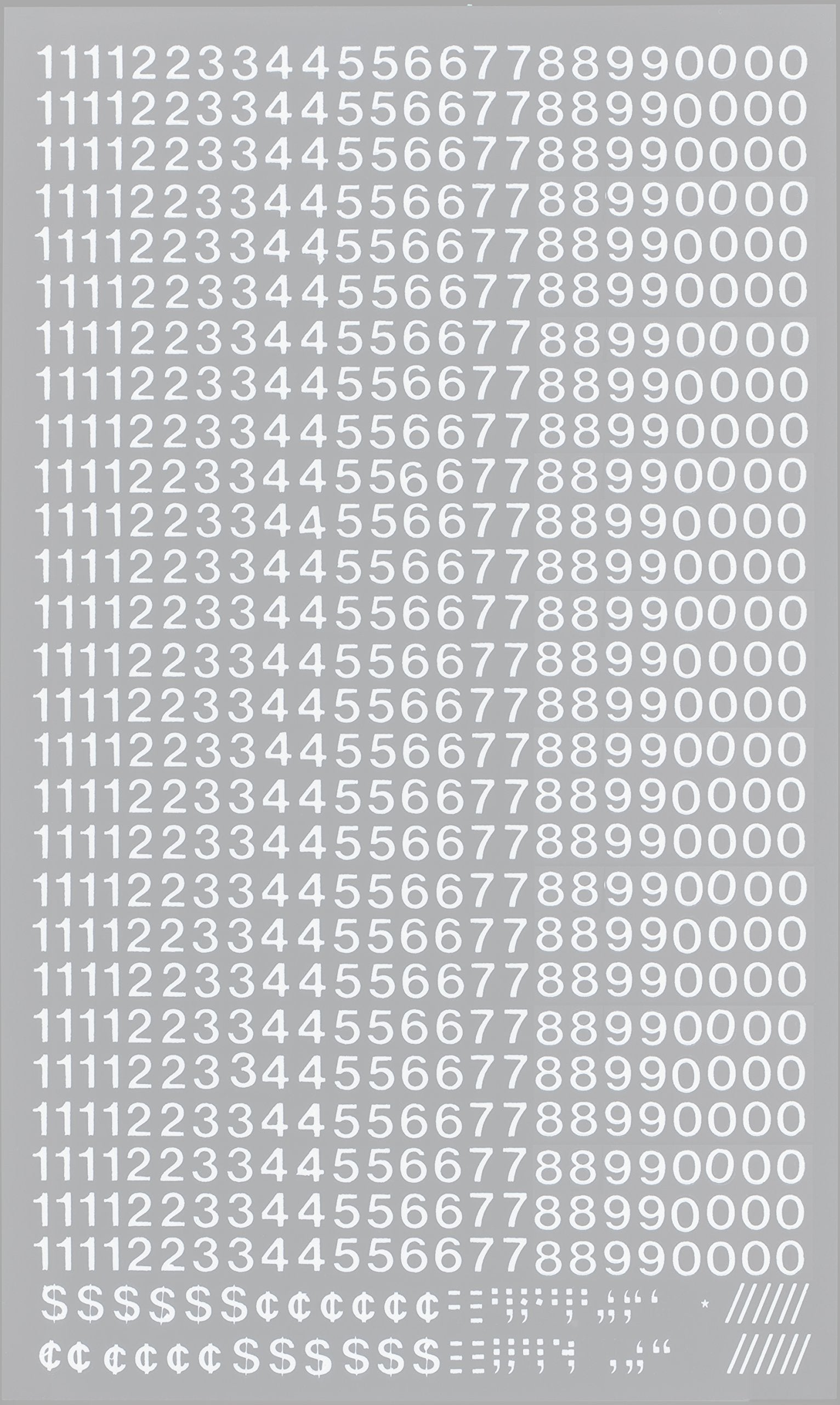 Chartpak Self-Adhesive Vinyl Numbers, 1/4 Inch High, White, 718 per Pack (01106)