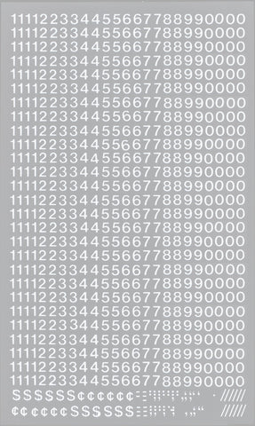 Chartpak Self-Adhesive Vinyl Numbers, 1/4 Inch High, White, 718 per Pack (01106)