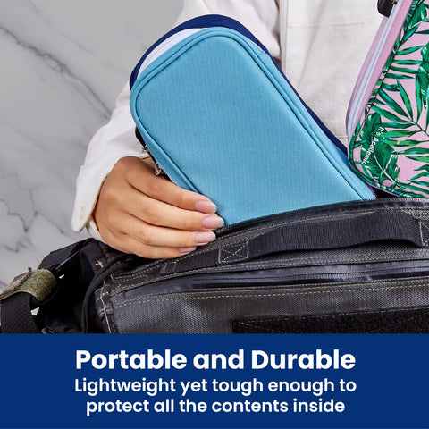 It's Academic Locking Pencil Case, for Office & School Supplies, Travel Organizer Bag, Compact, High Capacity, Light Weight, Blue (24371-BL)