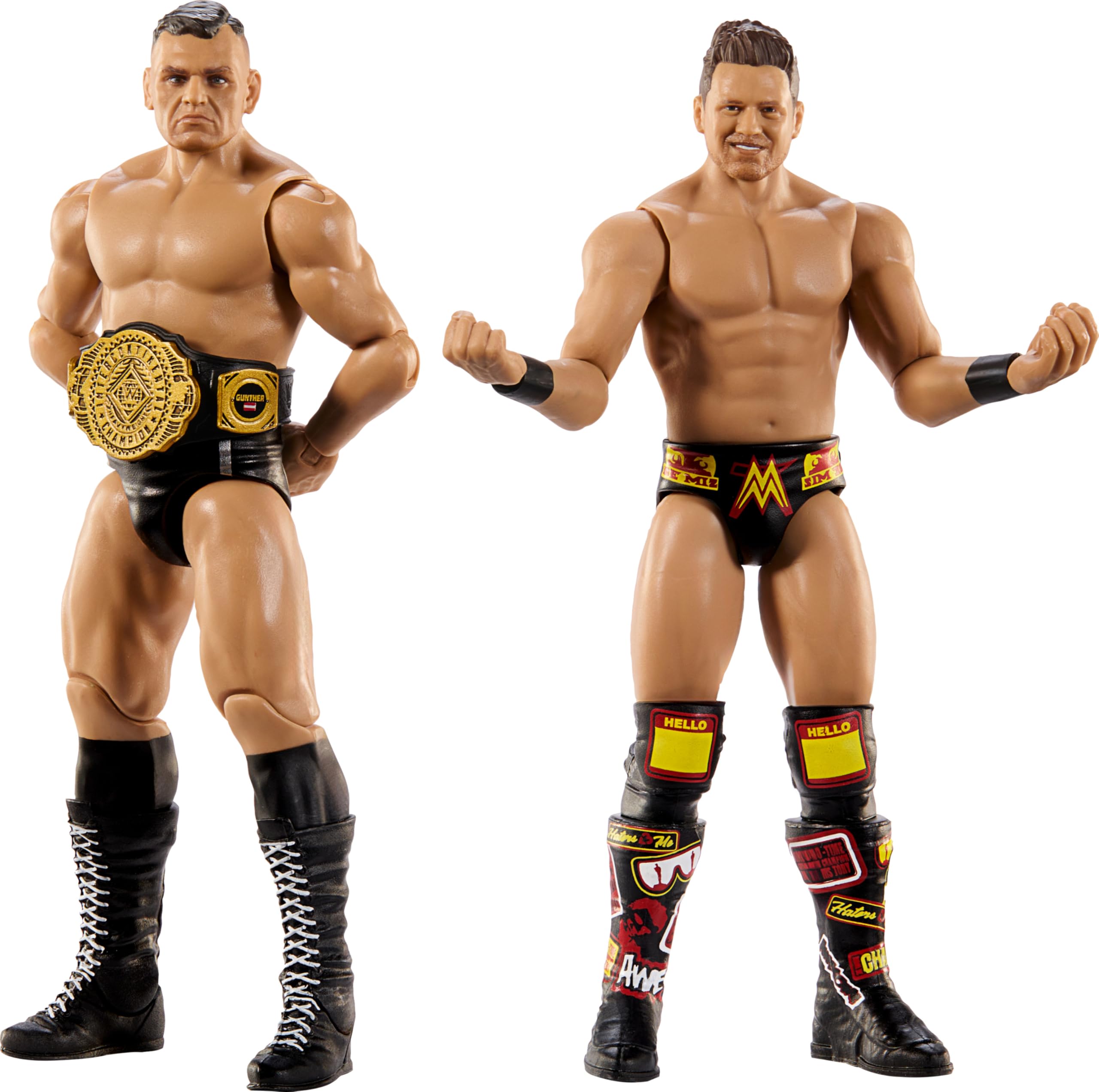 Mattel WWE Main Event Championship Showdown 2-Pack Action Figures & Accessory, Series #20 Gunther & The Miz Collectible Set