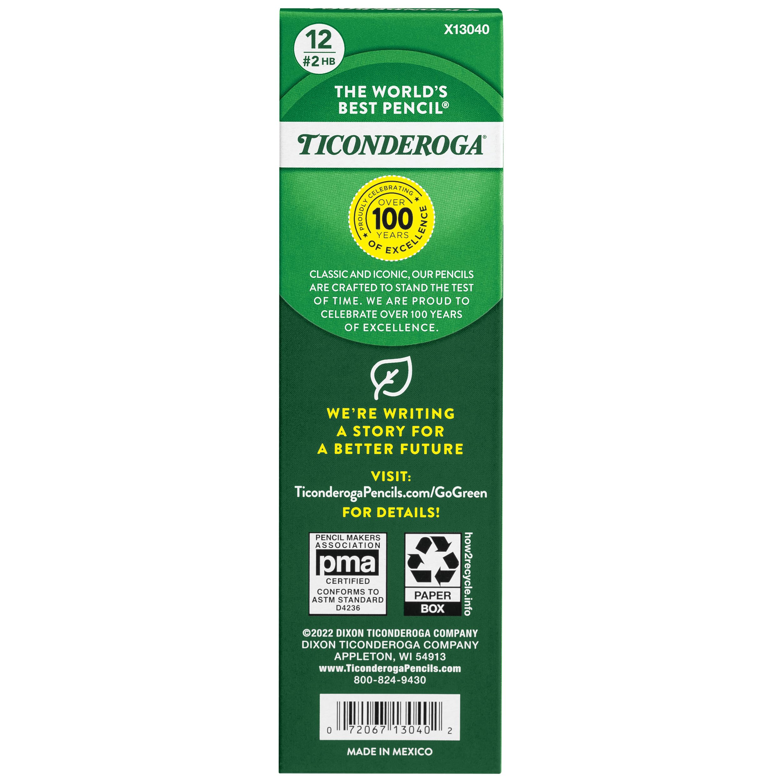 TICONDEROGA Laddie Pencils, Wood-Cased #2 HB Soft without Eraser, Yellow, 12-Pack (13040)