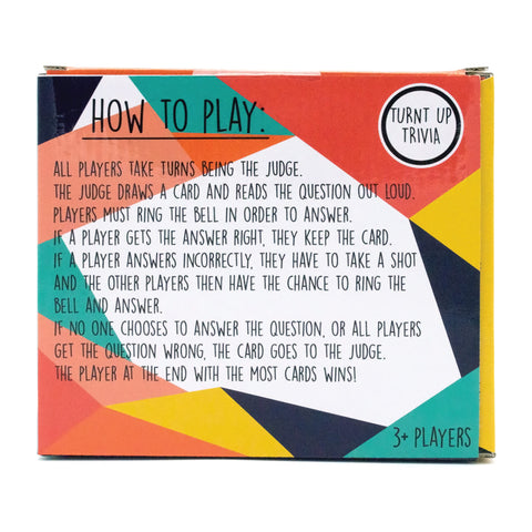 TMD Retail Turnt Up Trivia Card Game for Adults - Call Bell Game for Family and Friends - Bachelor and Birthday Party Trivia With 1.5 Oz Shot Glass (44 Ml)