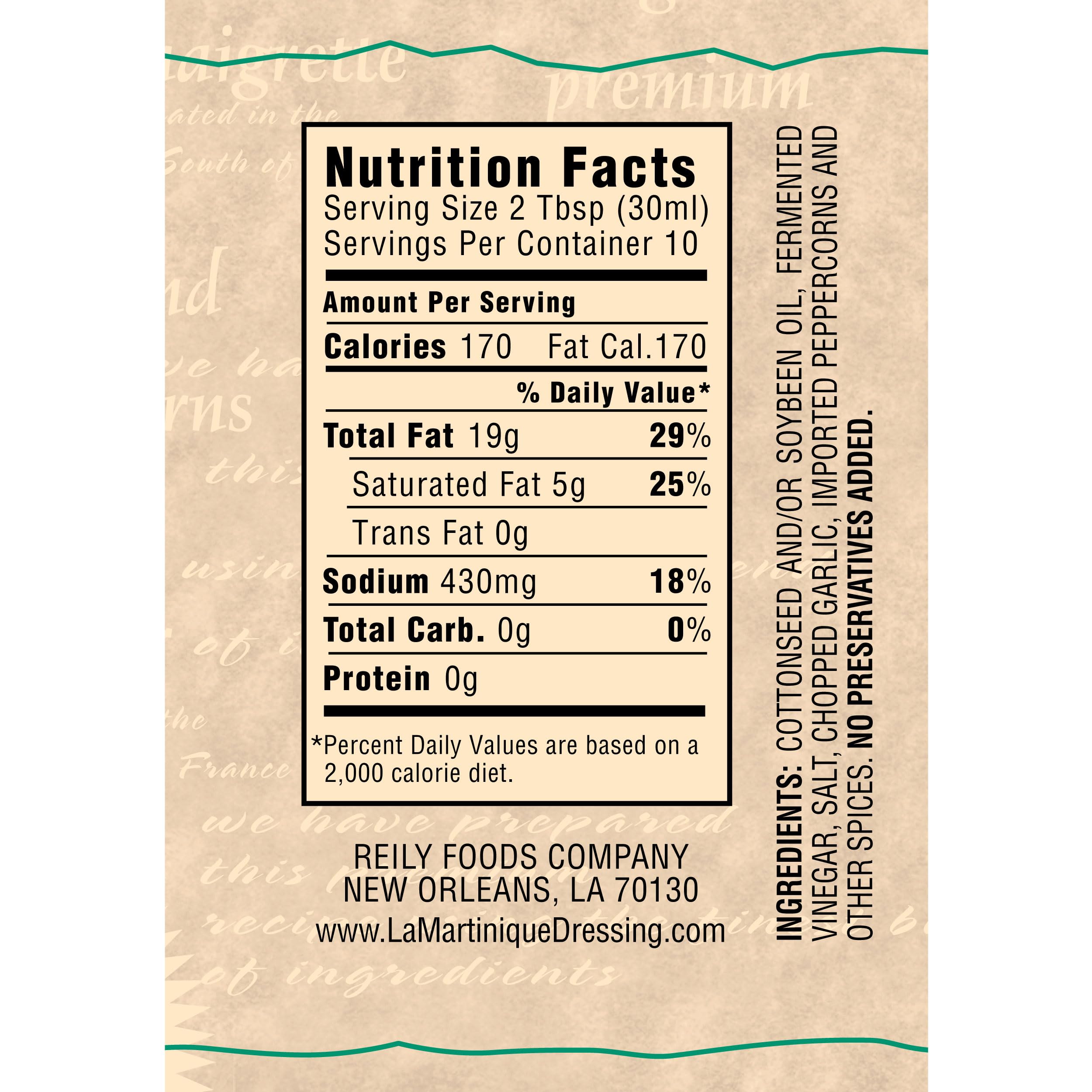La Martinique True French Vinaigrette Dressing 10 Ounce Bottle (Pack of 1)