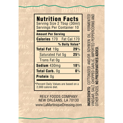 La Martinique True French Vinaigrette Dressing 10 Ounce Bottle (Pack of 6)