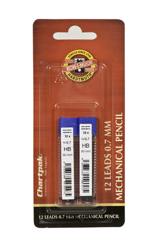 Koh-I-Noor Mephisto Mechanical Pencil 0.7MM HB Lead Refills, 12 Per Pack (5035RBC.7)