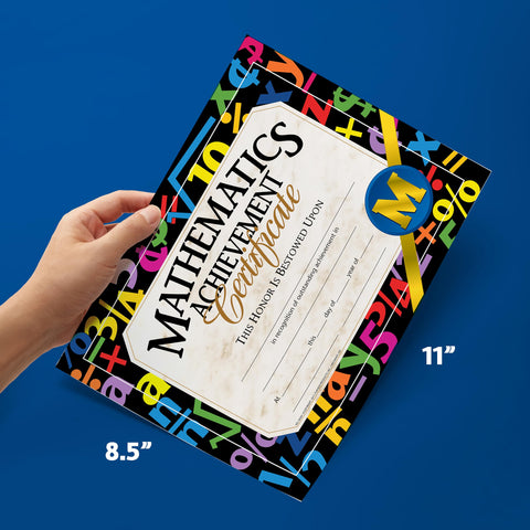 Flipside Products Mathematic Achievement Certificate, Math Recognition, Student Award, Incentive, 8.5" x 11", 30 Pack