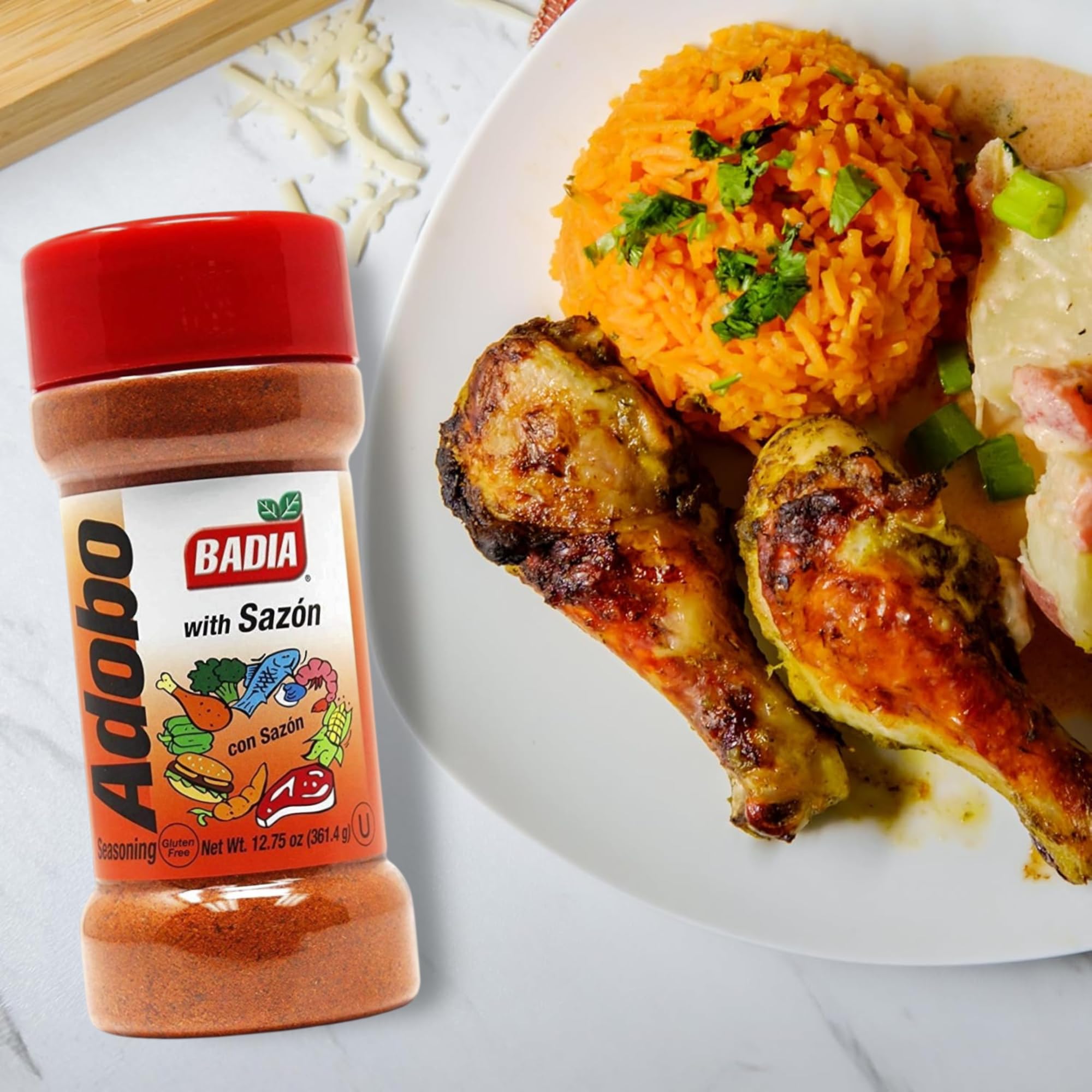 Badia Adobo with Sazon (Adobo con Sazon) All Purpose Seasoning, 12.75 oz – Flavorful Latin Blend for Meats, Rice & Everyday Cooking