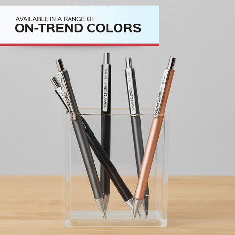 Paper Mate Advanced Mechanical Pencils, Premium Metal Barrels, Black and Gun Metal Gray, 0.5 mm #2 Pencils, 2 Count