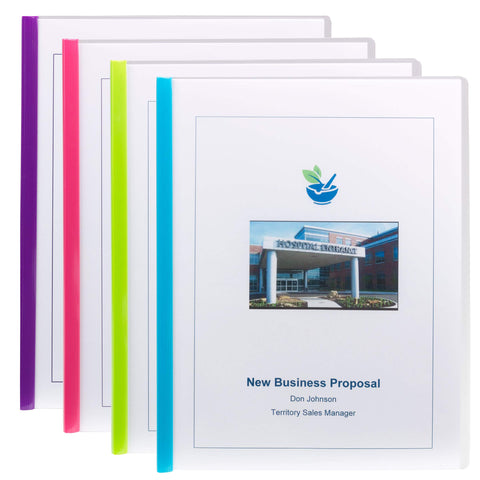 Smead Poly Report Cover with Sliding Bar, 25 Sheet Capacity, Letter Size, Assorted Colors, 12 per Pack (86048)