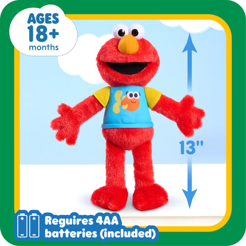 Sesame Street 13-inch Sing-Along Plush Elmo Stuffed Animal, Kids Toys for Ages 18 Month by Just Play