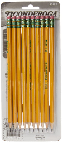 Dixon Ticonderoga No.2 Soft Pencil, Yellow, 10 Count(1-Pack)