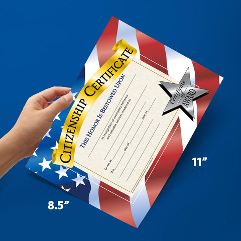 Flipside Products Citizenship Certificates, Recognition, Award Students, Incentive, 8.5" x 11", 30 Pack
