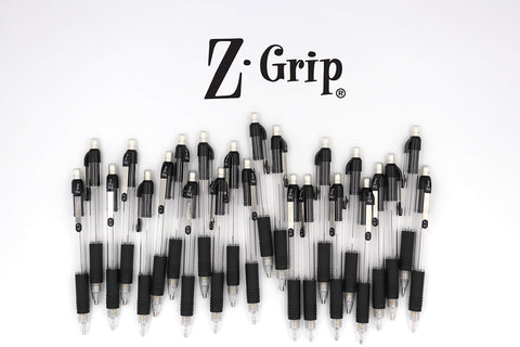 Zebra Pen Z-Grip Mechanical Pencil, 0.7mm Point Size, HB #2 Graphite, Clear Pearlescent Barrel with Black Grip, School Supplies and Teacher Supplies, 12-Pack (52410)