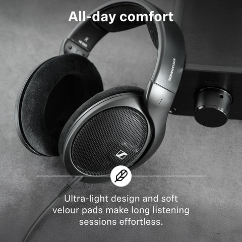 Sennheiser HD 560S Open-Back Over-Ear Wired Headphones – Neutral, Natural Sound for Music, Gaming, and Content Creation, Black