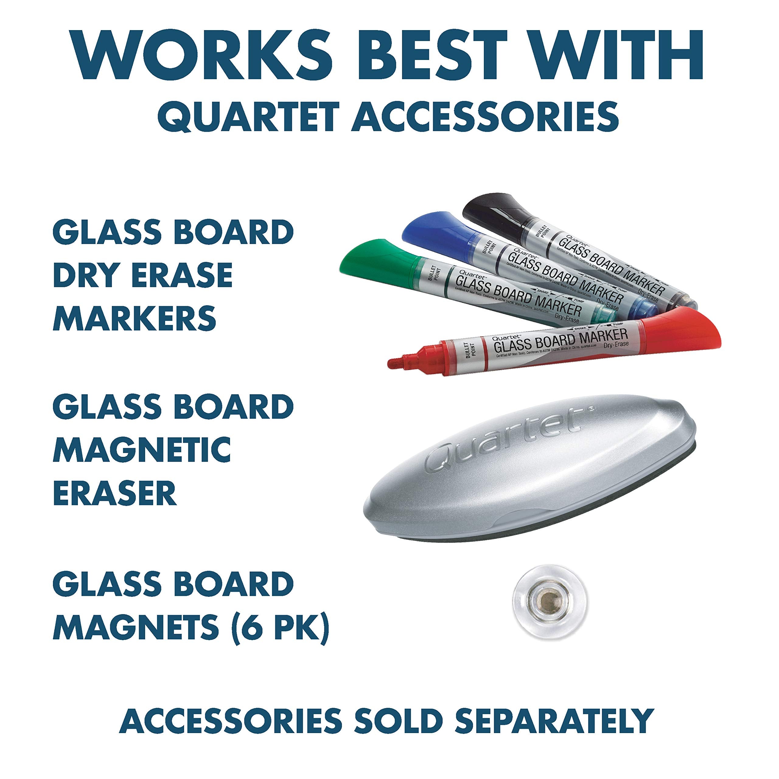 Quartet Glass Whiteboard, Magnetic Dry Erase Board, 8-1/2" x 11", with Customizable Templates, White Dry Erase Surface, Infinity (GI8511)