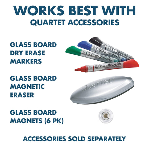 Quartet Glass Whiteboard, Magnetic Dry Erase Board, 8-1/2" x 11", with Customizable Templates, White Dry Erase Surface, Infinity (GI8511)