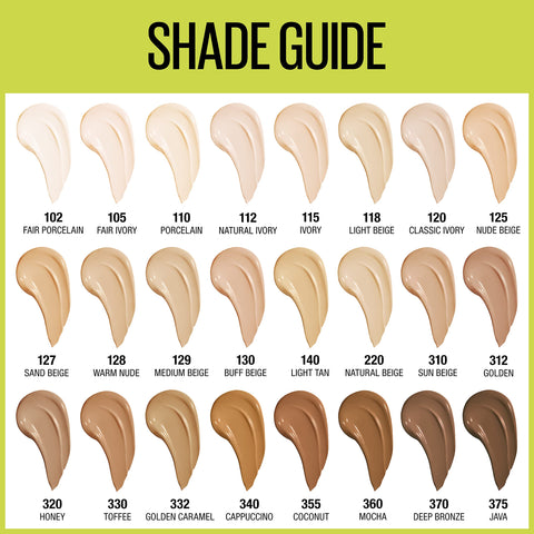 Maybelline Super Stay Full Coverage Liquid Foundation Active Wear Makeup, Up to 30Hr Wear, Transfer, Sweat & Water Resistant, Matte Finish, Golden Caramel, 1 Count