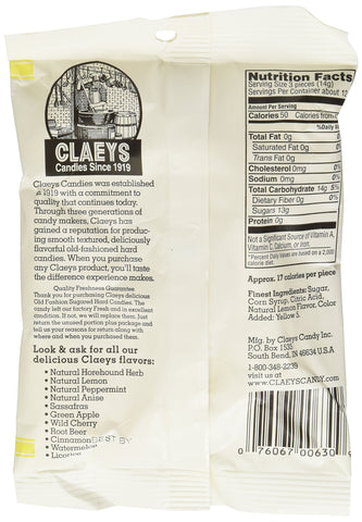 Claey's Candies Lemon Drop Hard Candy, 6 Package Deal