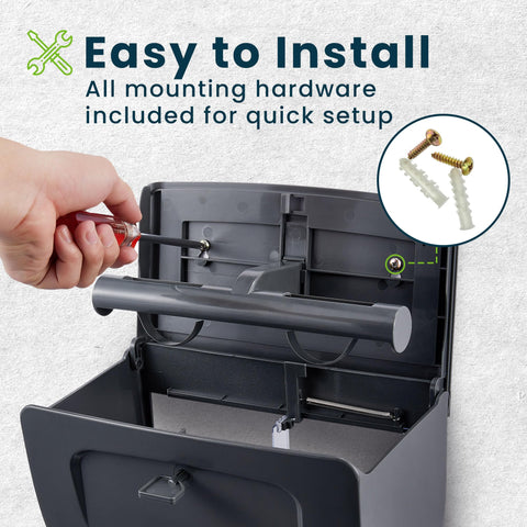 Alpine Commercial Toilet Paper Dispenser - Double Toilet Paper Holder Wall Mount for Less Frequent Paper Roll Refill