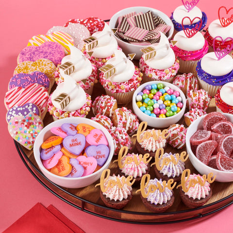 DECOPAC Valentine's Day Quins, 18oz, Fancy Sprinkles In Heart Shapes, Candy Sprinkles in Handheld Container, Edible Sprinkles For Celebration Cakes, Cupcakes, Cookies