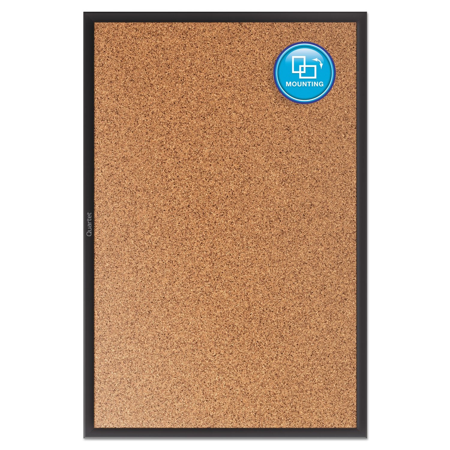Quartet Cork Bulletin Board 60"W x 36"H Pin Board, Black Aluminum Frame (2305B)
