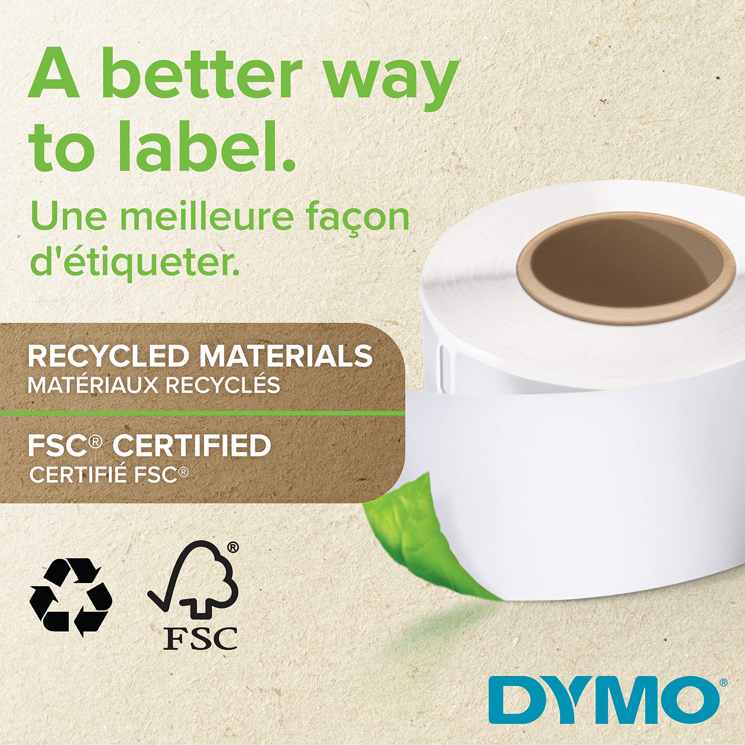 DYMO LW Durable Labels for LabelWriter Label Printers, White Poly, 1” x 2-1/8”, 1 Roll of 160
