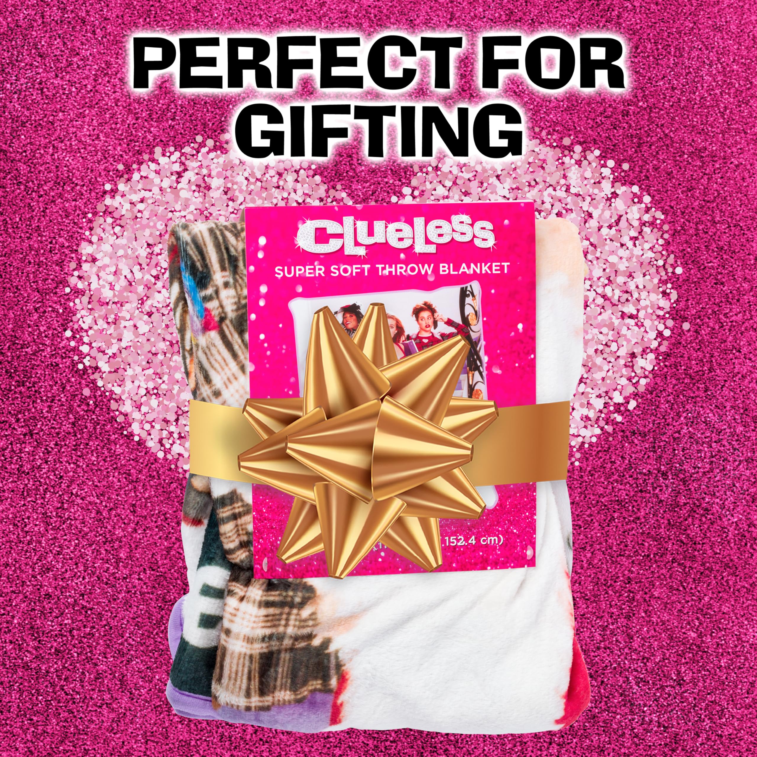Silver Buffalo Clueless Movie Poster Alicia Silverstone Features Cher, Dionne, and Tai 45" x 60" Fleece Throw, Soft and Cozy Blanket, 180 GSM