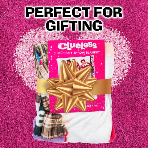 Silver Buffalo Clueless Movie Poster Alicia Silverstone Features Cher, Dionne, and Tai 45" x 60" Fleece Throw, Soft and Cozy Blanket, 180 GSM