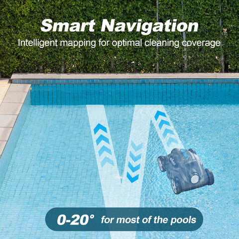 2024 New Cordless Robotic Pool Vacuum Cleaner, Last 110 Mins & Clean 1076 Sq. Ft for Above Ground and Inground Pool Robot - 5800mah Automatic Parking Pools Cleaning Tools PC01 Grey