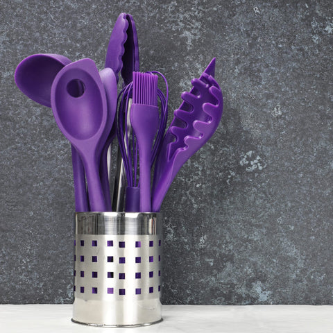 Chef Craft Premium Silicone Mixing Spoon, 11 inch, Purple