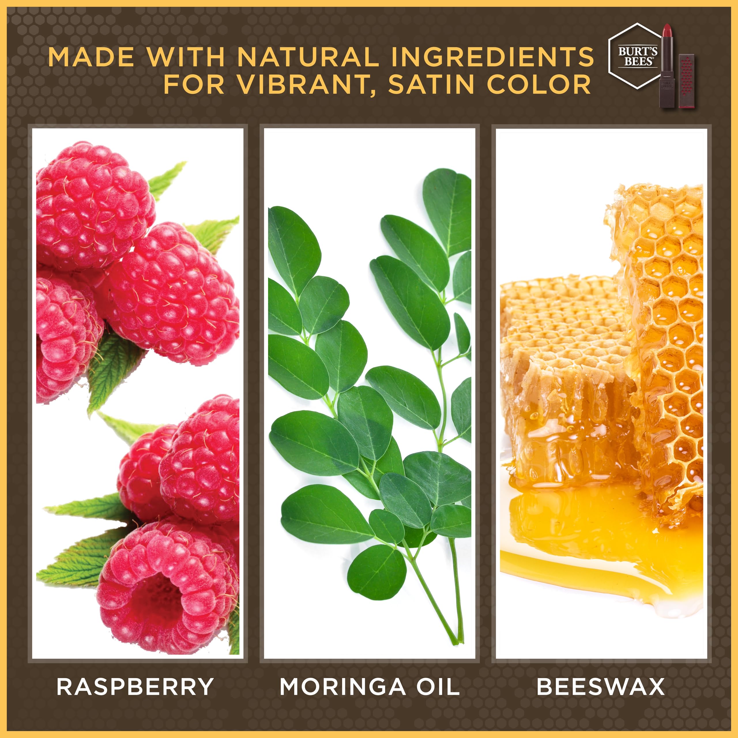 Burt's Bees 100% Natural Moisturizing Lipstick, Brimming Berry, 1 Tube